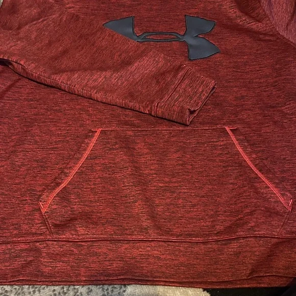 Under Armour Marled Red Hoodie with Black Logo - Picture 2 of 4
